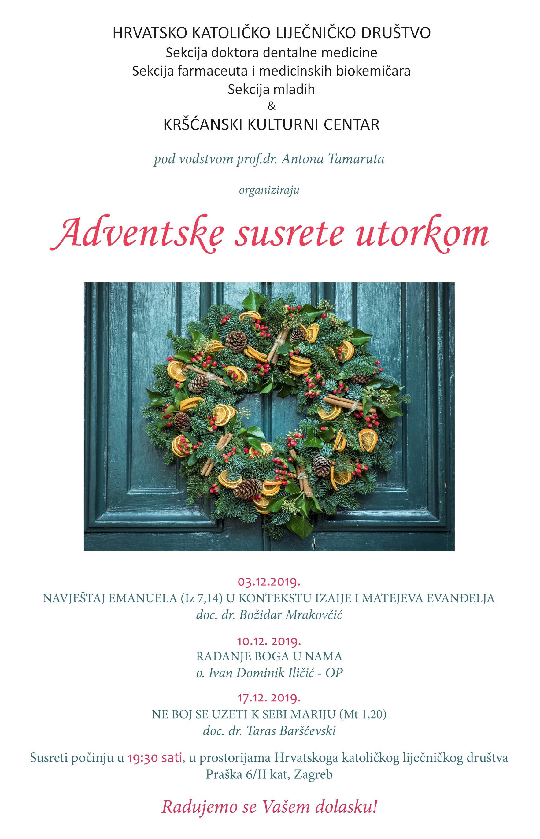 Adventski susreti utorkom HKLD I HRV KULT CENTAR
