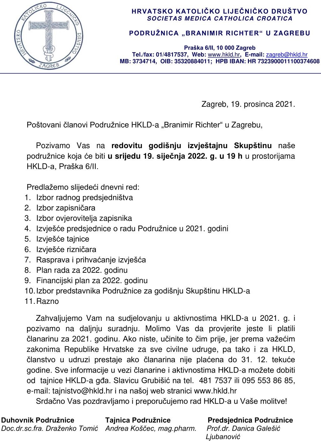 Poziv za skupštinu 19. 1